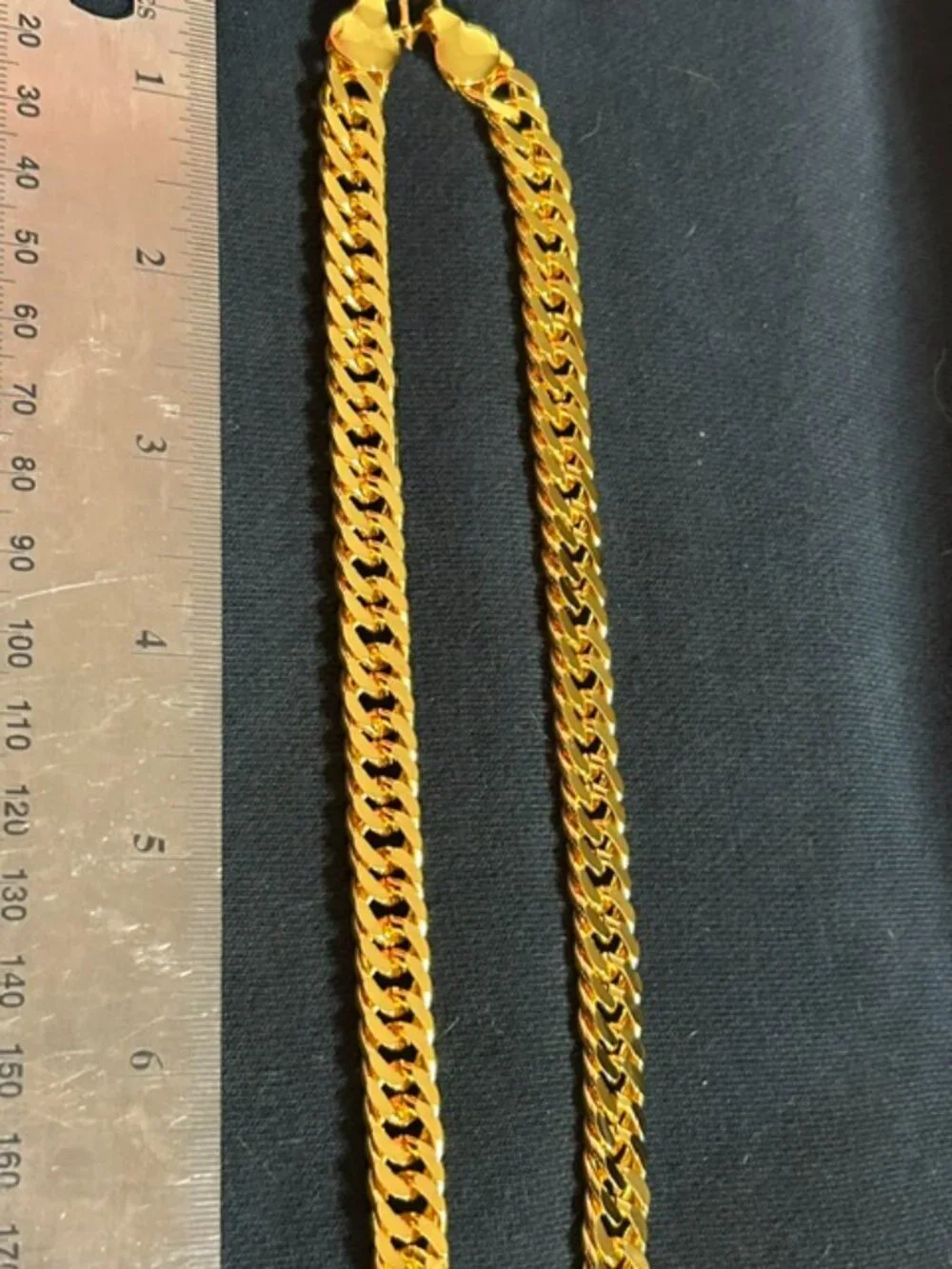 Men's Heavy Gold Double Cuban Link Curb Chain Necklace